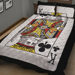 King Of Clubs Playing Card Print Quilt Bed Set