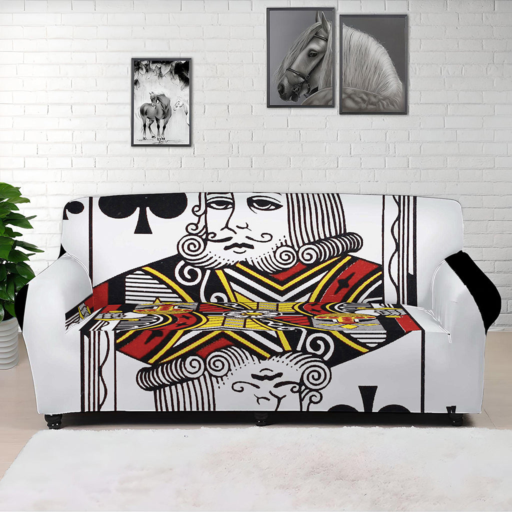 King Of Clubs Playing Card Print Sofa Cover