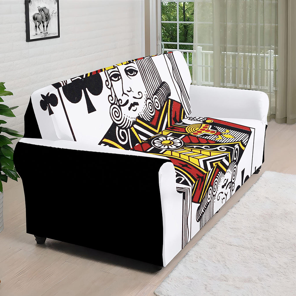 King Of Clubs Playing Card Print Sofa Cover