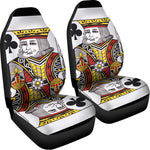 King Of Clubs Playing Card Print Universal Fit Car Seat Covers