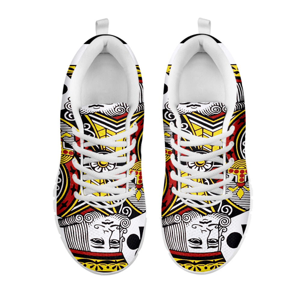 King Of Clubs Playing Card Print White Sneakers