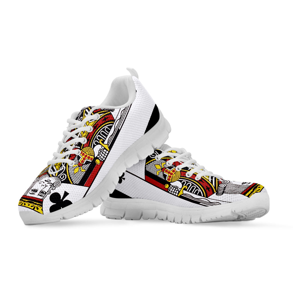 King Of Clubs Playing Card Print White Sneakers