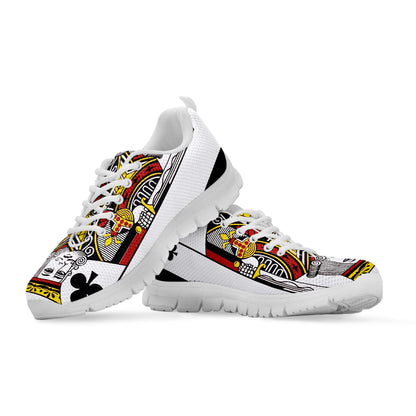 King Of Clubs Playing Card Print White Sneakers