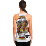 King Of Clubs Playing Card Print Women's Racerback Tank Top