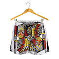 King Of Clubs Playing Card Print Women's Shorts