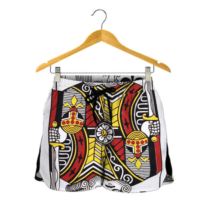 King Of Clubs Playing Card Print Women's Shorts