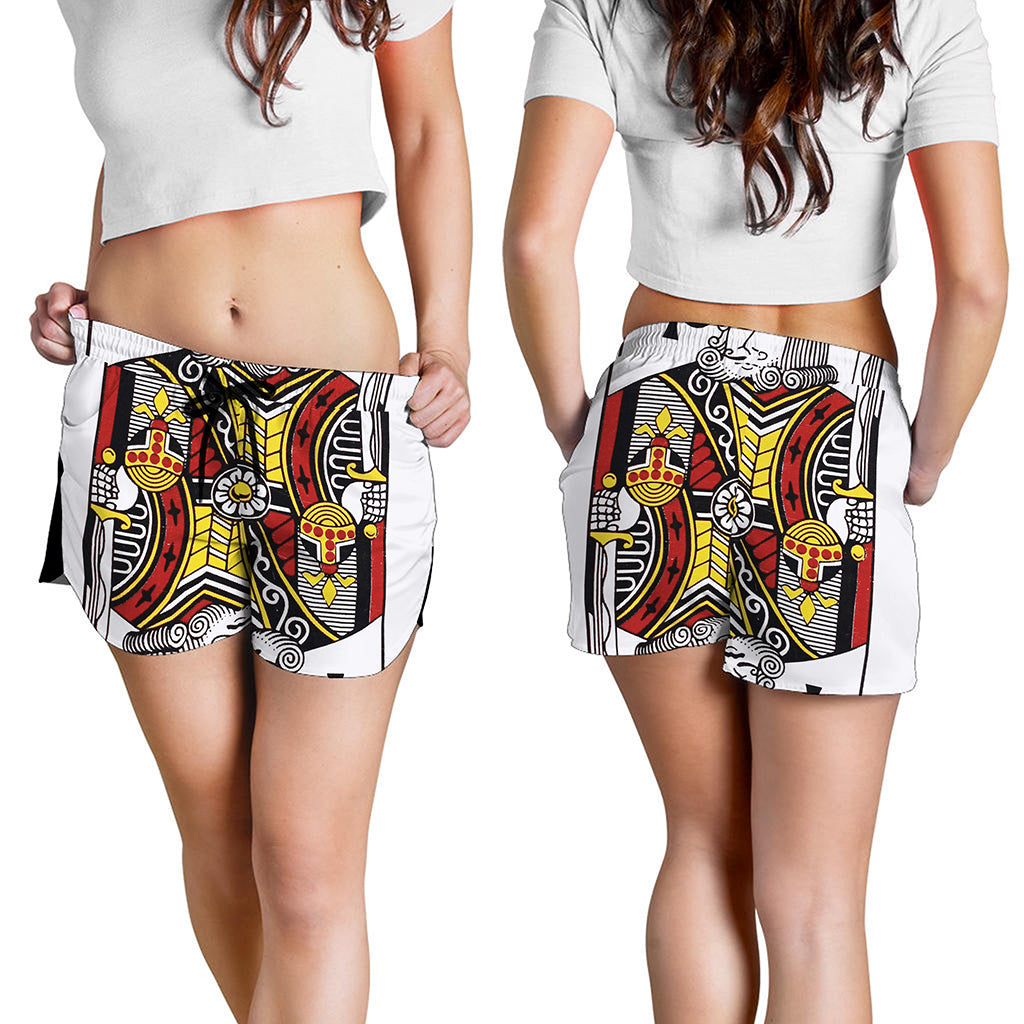 King Of Clubs Playing Card Print Women's Shorts