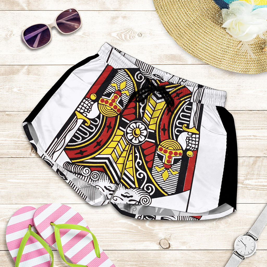 King Of Clubs Playing Card Print Women's Shorts