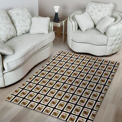 King Of Diamonds Playing Card Pattern Print Area Rug