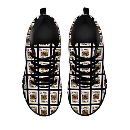 King Of Diamonds Playing Card Pattern Print Black Sneakers