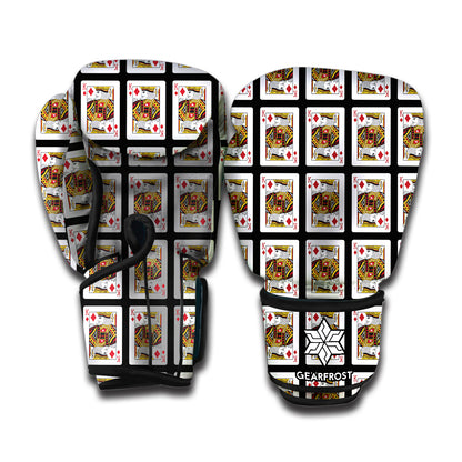 King Of Diamonds Playing Card Pattern Print Boxing Gloves