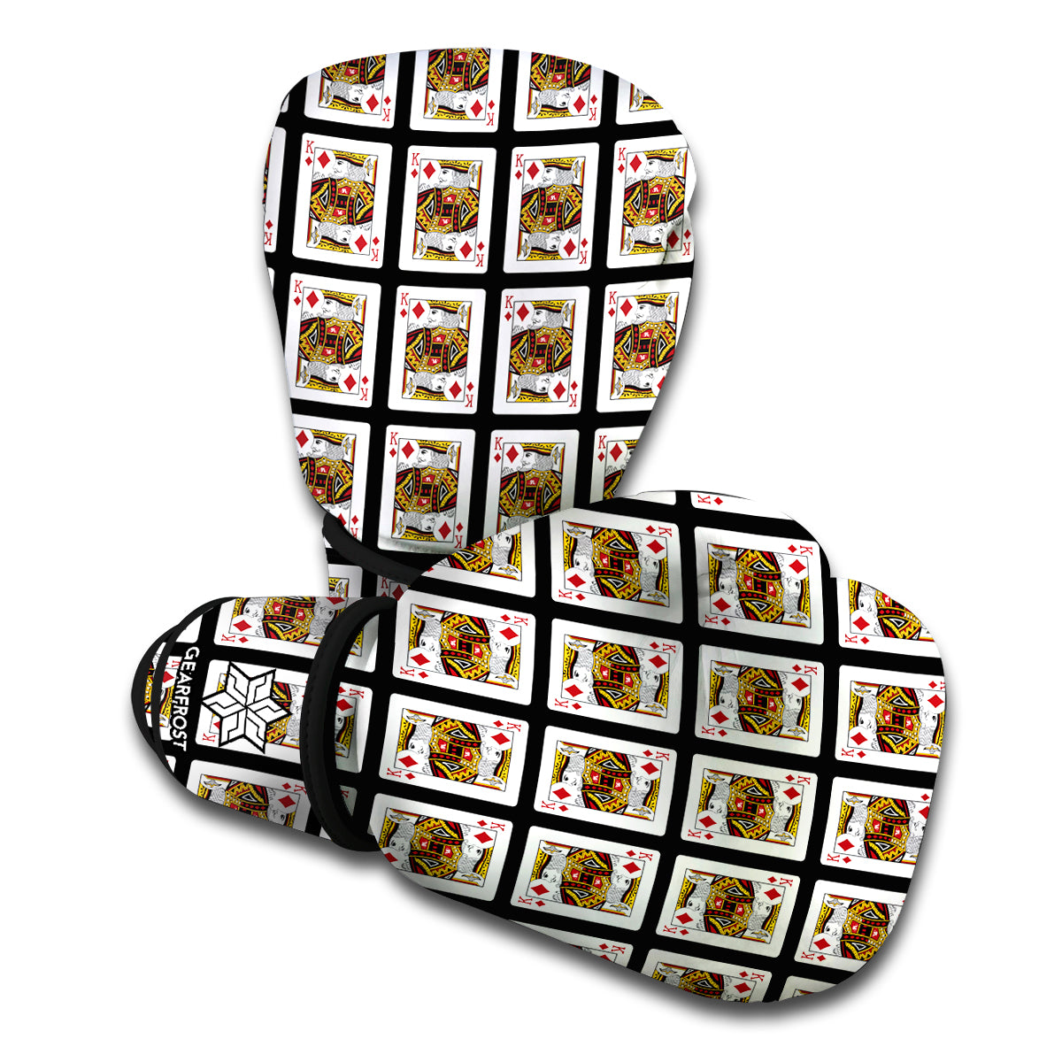 King Of Diamonds Playing Card Pattern Print Boxing Gloves