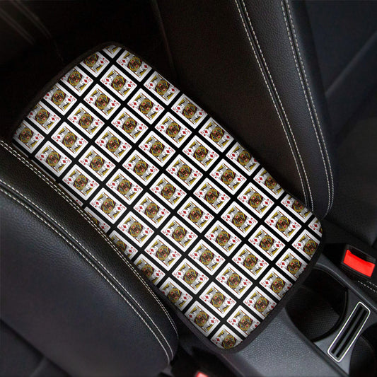 King Of Diamonds Playing Card Pattern Print Car Center Console Cover