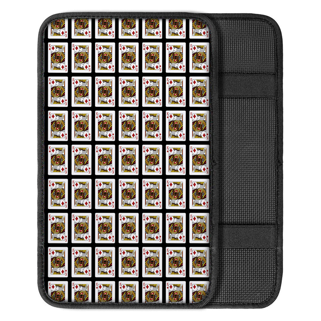 King Of Diamonds Playing Card Pattern Print Car Center Console Cover
