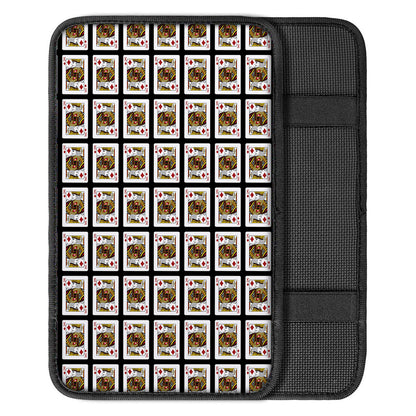 King Of Diamonds Playing Card Pattern Print Car Center Console Cover