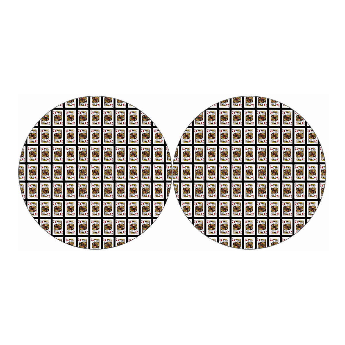 King Of Diamonds Playing Card Pattern Print Car Coasters