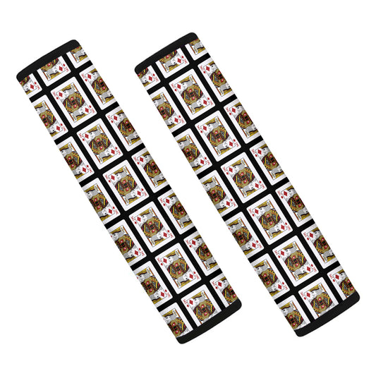King Of Diamonds Playing Card Pattern Print Car Seat Belt Covers