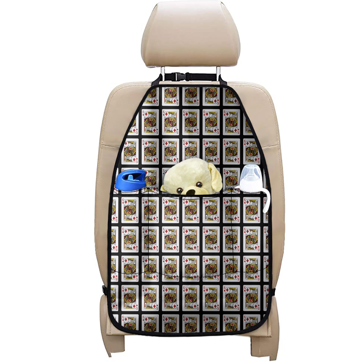 King Of Diamonds Playing Card Pattern Print Car Seat Organizers