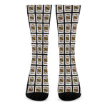 King Of Diamonds Playing Card Pattern Print Crew Socks