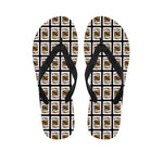 King Of Diamonds Playing Card Pattern Print Flip Flops