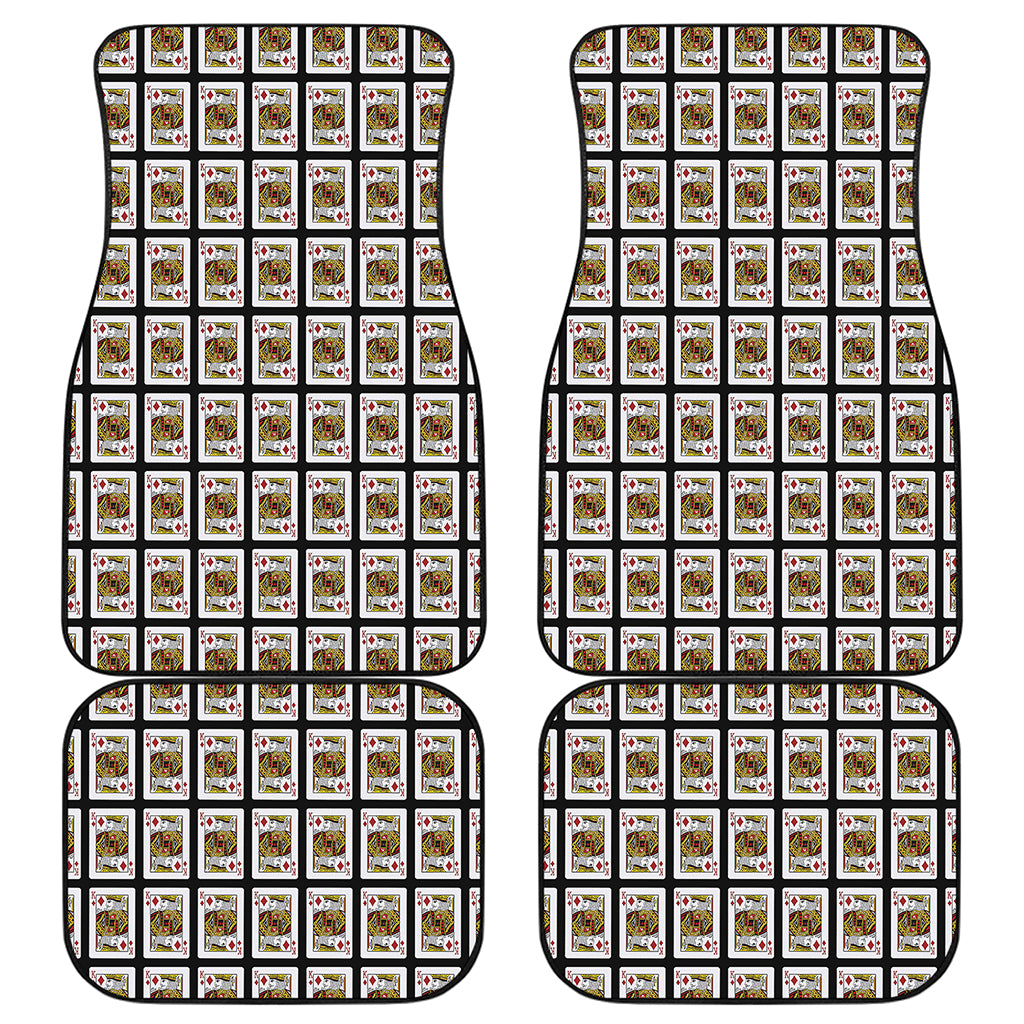 King Of Diamonds Playing Card Pattern Print Front and Back Car Floor Mats