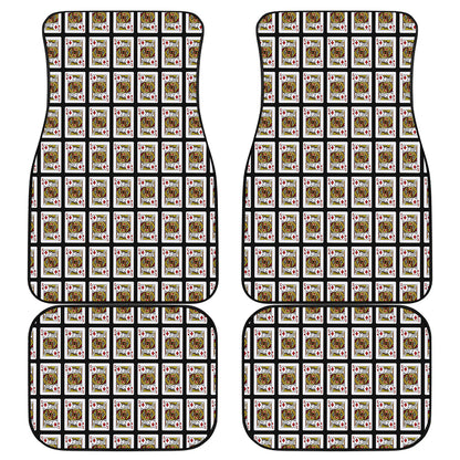 King Of Diamonds Playing Card Pattern Print Front and Back Car Floor Mats