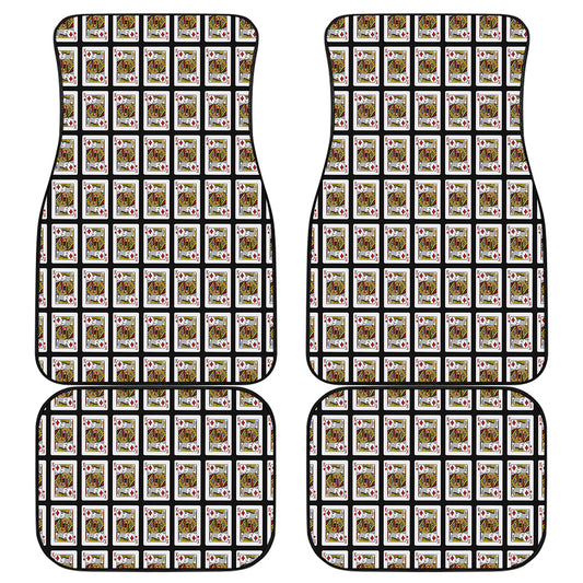 King Of Diamonds Playing Card Pattern Print Front and Back Car Floor Mats