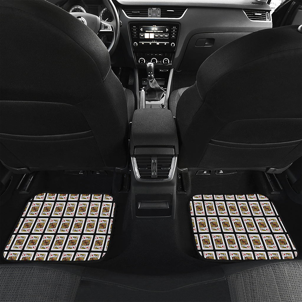 King Of Diamonds Playing Card Pattern Print Front and Back Car Floor Mats