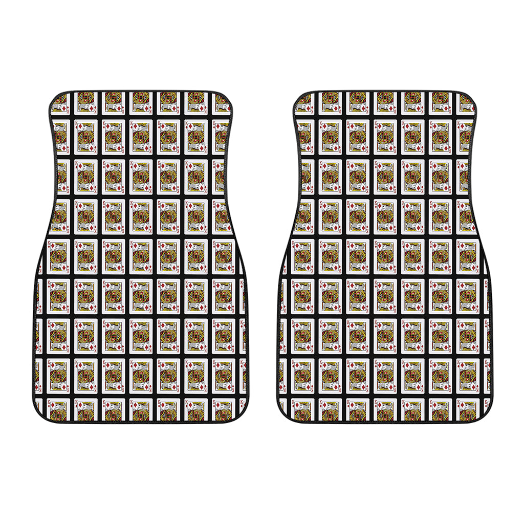 King Of Diamonds Playing Card Pattern Print Front Car Floor Mats