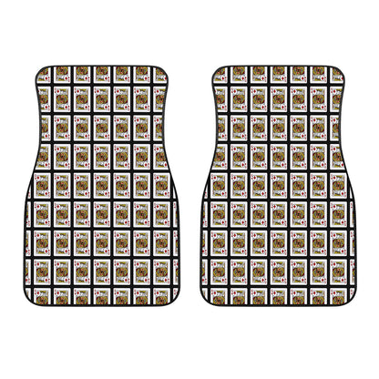 King Of Diamonds Playing Card Pattern Print Front Car Floor Mats