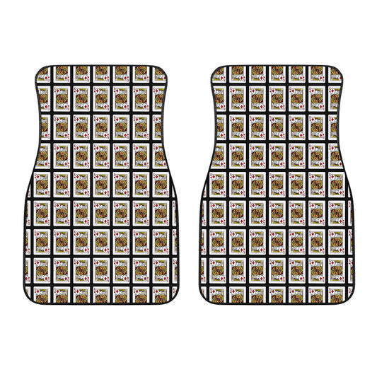 King Of Diamonds Playing Card Pattern Print Front Car Floor Mats