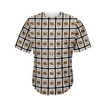 King Of Diamonds Playing Card Pattern Print Men's Baseball Jersey