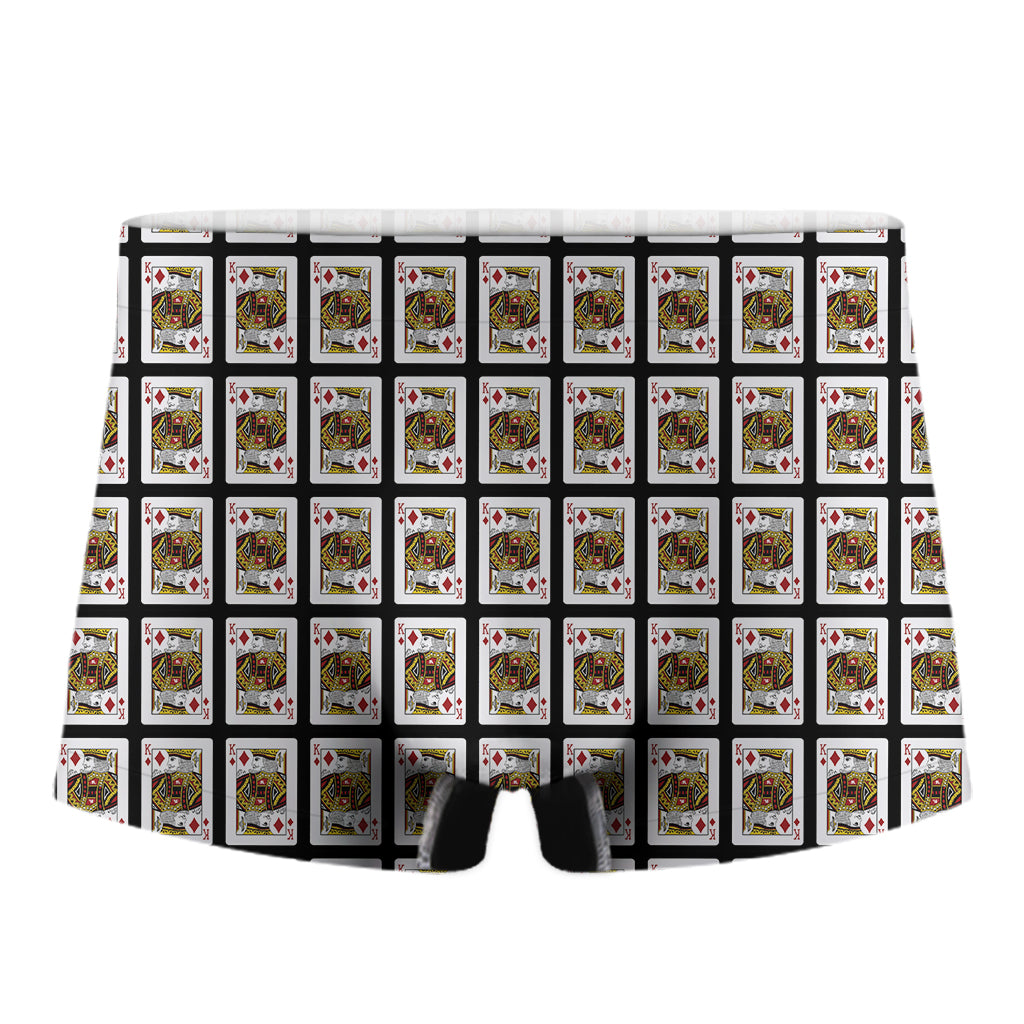 King Of Diamonds Playing Card Pattern Print Men's Boxer Briefs