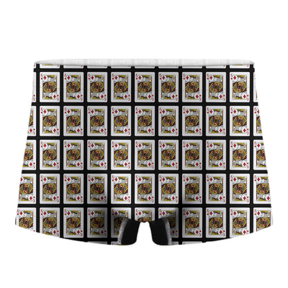 King Of Diamonds Playing Card Pattern Print Men's Boxer Briefs