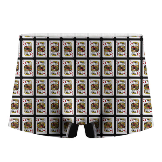 King Of Diamonds Playing Card Pattern Print Men's Boxer Briefs