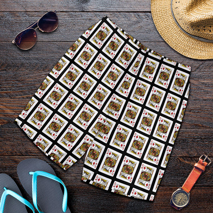 King Of Diamonds Playing Card Pattern Print Men's Shorts