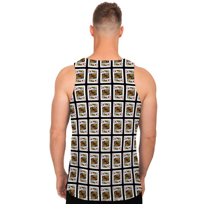 King Of Diamonds Playing Card Pattern Print Men's Tank Top
