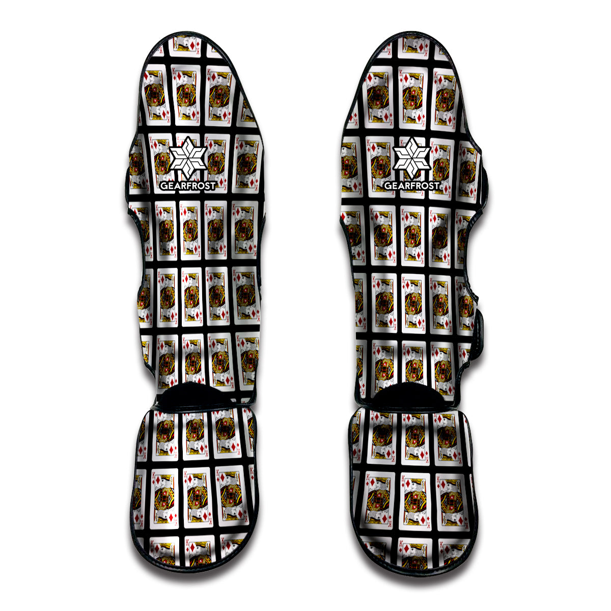 King Of Diamonds Playing Card Pattern Print Muay Thai Shin Guard