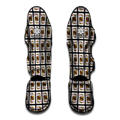 King Of Diamonds Playing Card Pattern Print Muay Thai Shin Guard
