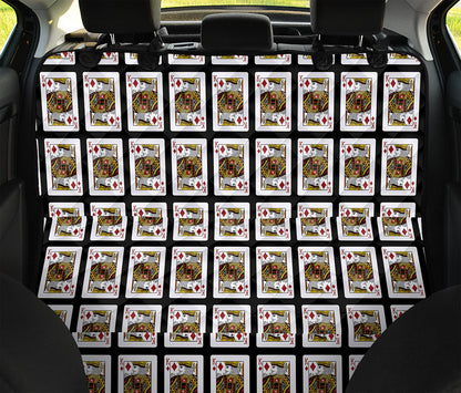 King Of Diamonds Playing Card Pattern Print Pet Car Back Seat Cover