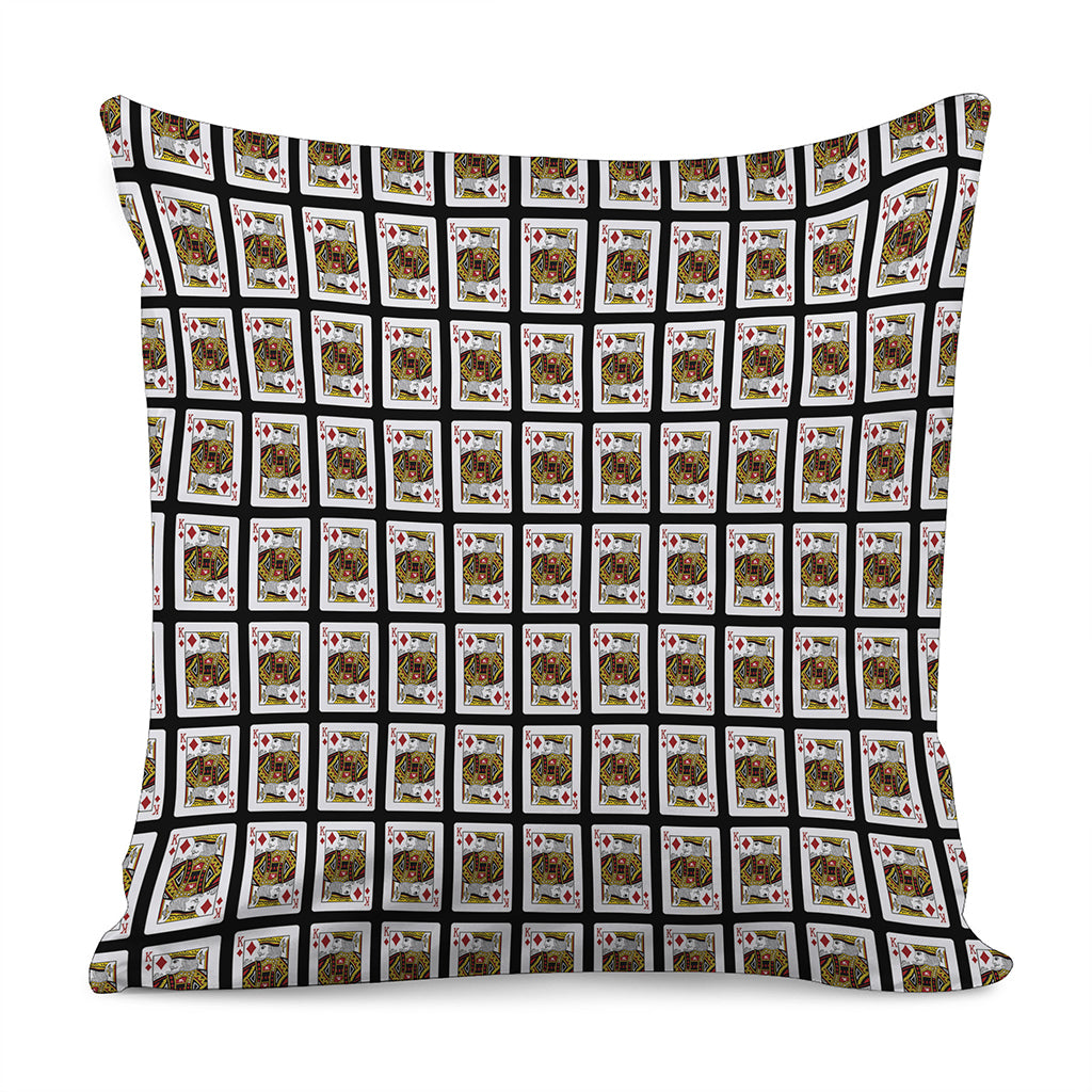 King Of Diamonds Playing Card Pattern Print Pillow Cover