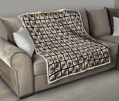 King Of Diamonds Playing Card Pattern Print Quilt