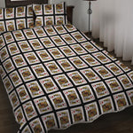 King Of Diamonds Playing Card Pattern Print Quilt Bed Set
