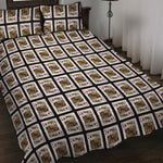 King Of Diamonds Playing Card Pattern Print Quilt Bed Set
