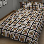 King Of Diamonds Playing Card Pattern Print Quilt Bed Set
