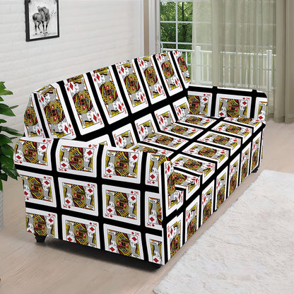 King Of Diamonds Playing Card Pattern Print Sofa Cover