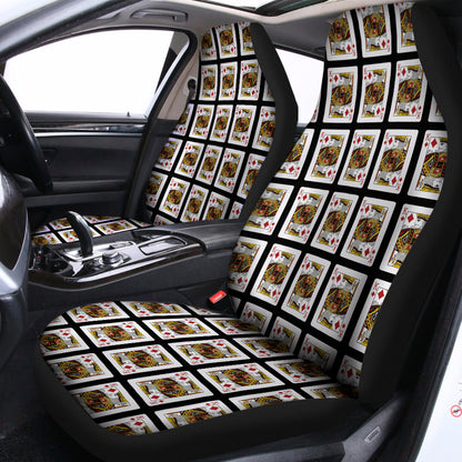 King Of Diamonds Playing Card Pattern Print Universal Fit Car Seat Covers