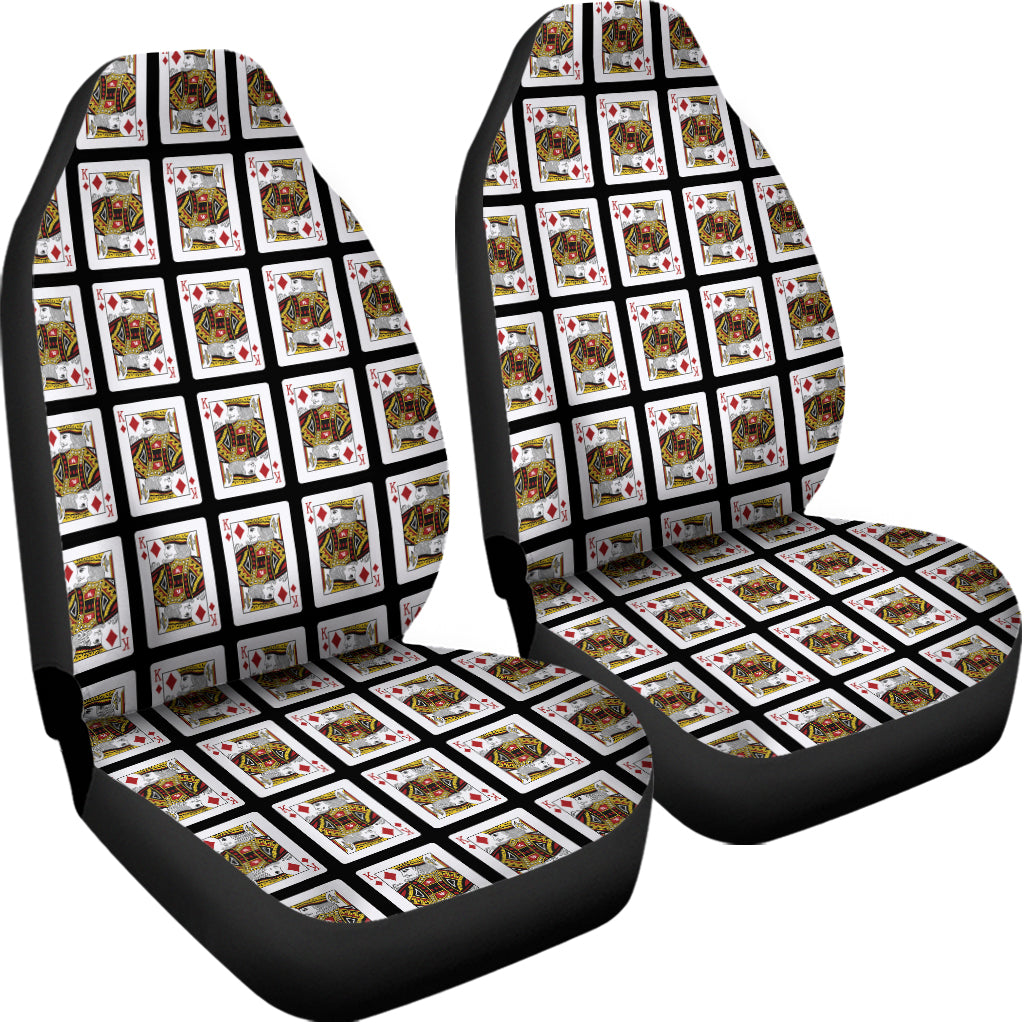 King Of Diamonds Playing Card Pattern Print Universal Fit Car Seat Covers
