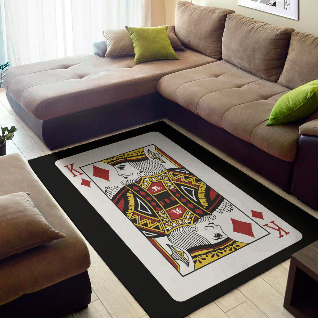King Of Diamonds Playing Card Print Area Rug