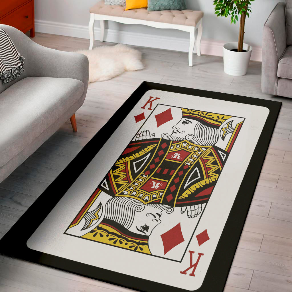 King Of Diamonds Playing Card Print Area Rug